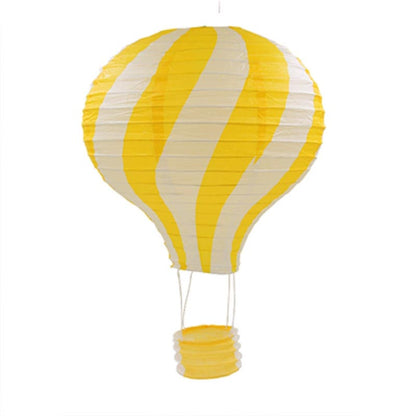 Yellow twisted line hot air balloon paper lantern, hanging decoration, ceiling decoration for parties, wedding, engagement, anniversary,  graduation. birthday, baby shower